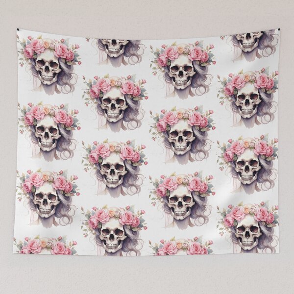 Item preview, SKULL WITH CROWN OF ROSES designed and sold by cubiask.