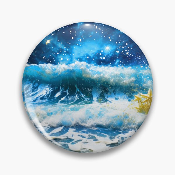 Item preview, Fantasy Ocean Waves With Golden Stars Exquisite Art designed and sold by DEC02.