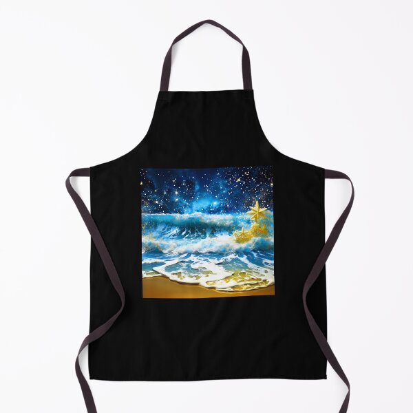 Item preview, Fantasy Ocean Waves With Golden Stars Exquisite Art designed and sold by DEC02.
