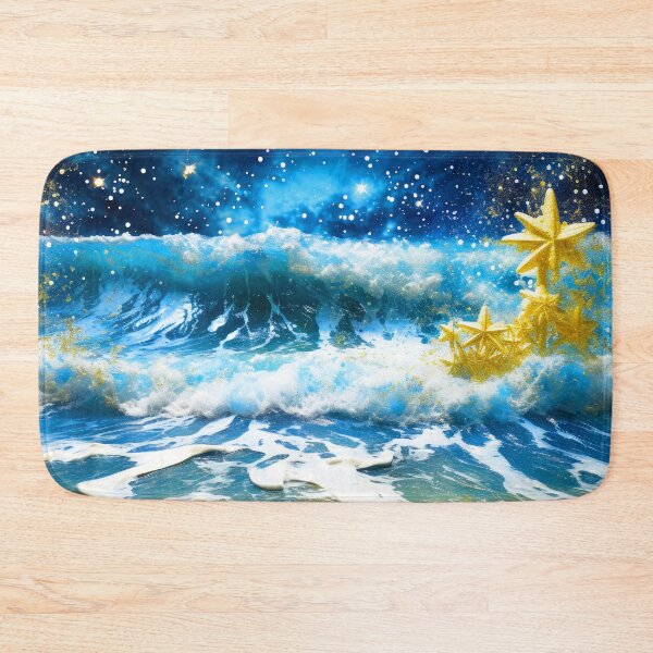 Item preview, Fantasy Ocean Waves With Golden Stars Exquisite Art designed and sold by DEC02.