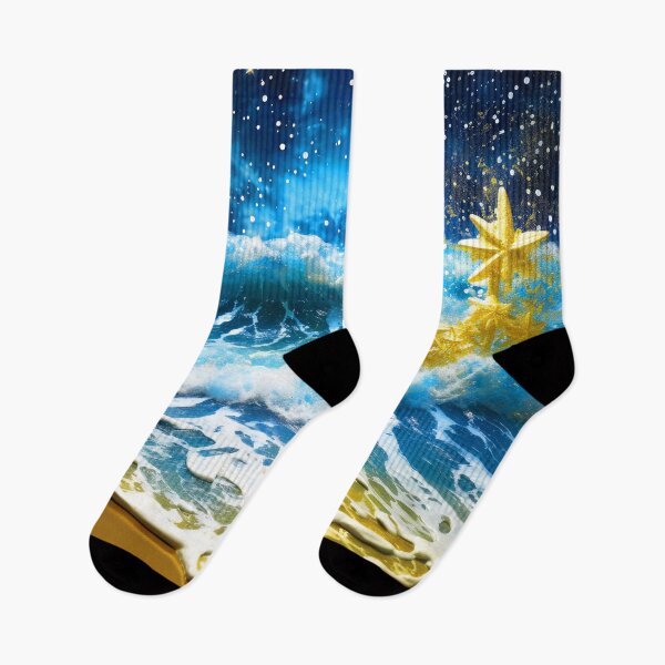Item preview, Fantasy Ocean Waves With Golden Stars Exquisite Art designed and sold by DEC02.