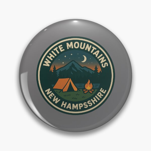 Item preview, Camping NH White Mountains New Hampshire Retro Badge Design designed and sold by Youssef-BM.