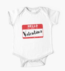Hallo Mein Name ist Valentina Namensschild Baby Body Kurzarm