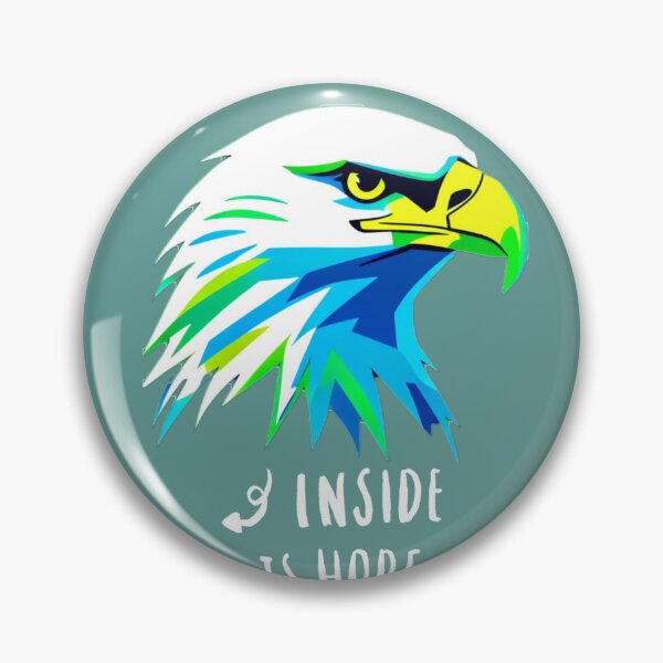 Item preview, Geometric Neon Eagle – Bald Eagle in White, Green & Blue Line Art designed and sold by Naturalite19.