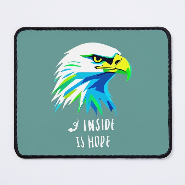 Item preview, Geometric Neon Eagle – Bald Eagle in White, Green & Blue Line Art designed and sold by Naturalite19.