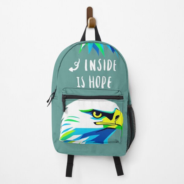 Item preview, Geometric Neon Eagle – Bald Eagle in White, Green & Blue Line Art designed and sold by Naturalite19.