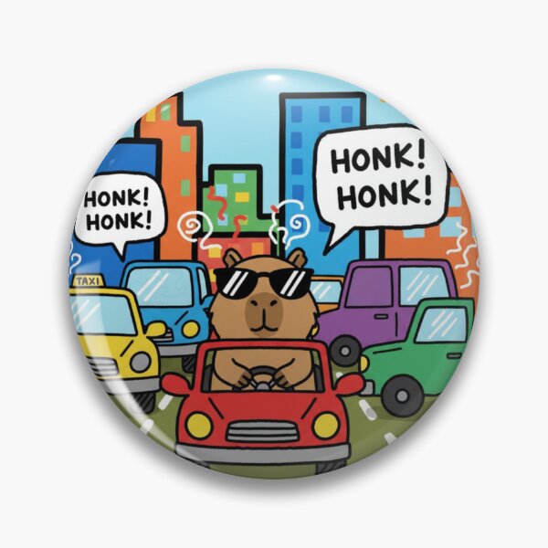 Item preview, Chill Capybara Meme – Tiny Car in Traffic Jam designed and sold by Whisky1111.