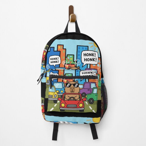 Item preview, Chill Capybara Meme – Tiny Car in Traffic Jam designed and sold by Whisky1111.
