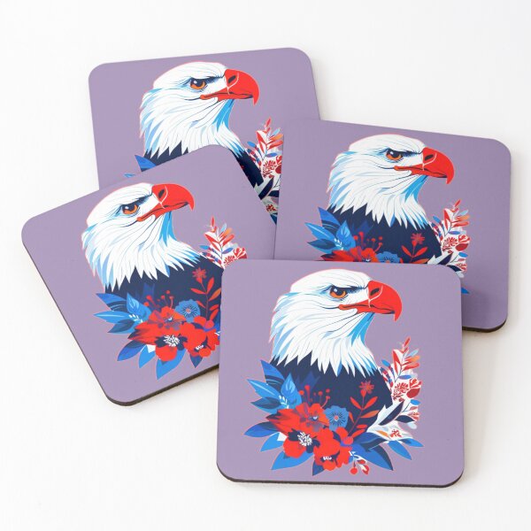 Item preview, Vibrant Floral Eagle Profile – Bald Eagle with Intense Colorful Flowers designed and sold by Naturalite19.