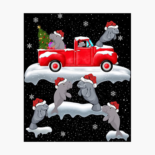 Item preview, Manatee Driving Christmas Tree Red Truck Manatee Christmas designed and sold by aggvinquoterl.