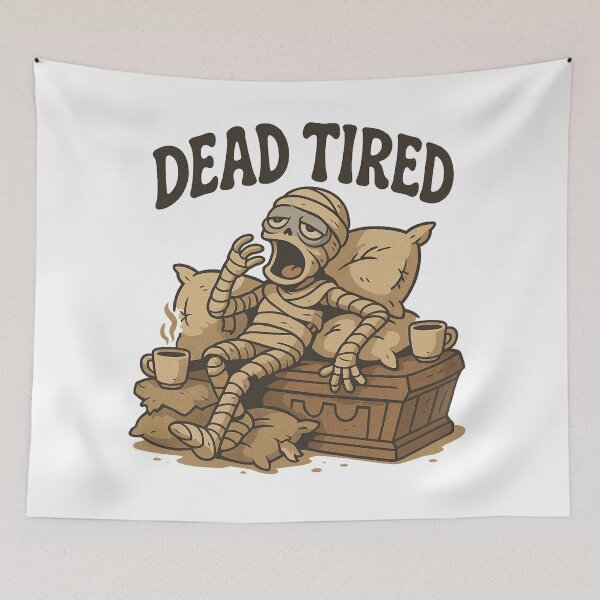 Item preview, Tired Mummy with Coffee – Funny Halloween Design designed and sold by CL7CasaLibra7.