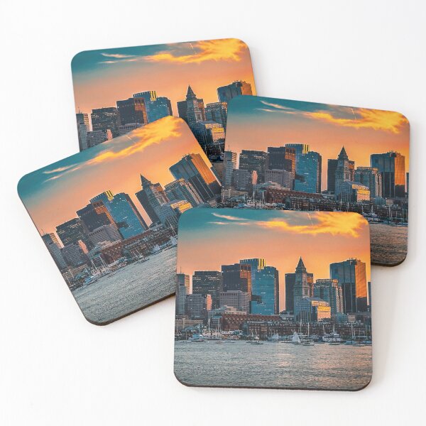 Item preview, Boston Skyline Sunset Over Harbor designed and sold by Magh-rebia.