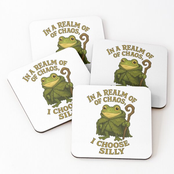 Item preview, In a Realm of Chaos I Choose Silly – Funny Frog Wizard Fantasy Design designed and sold by inkoutninja.