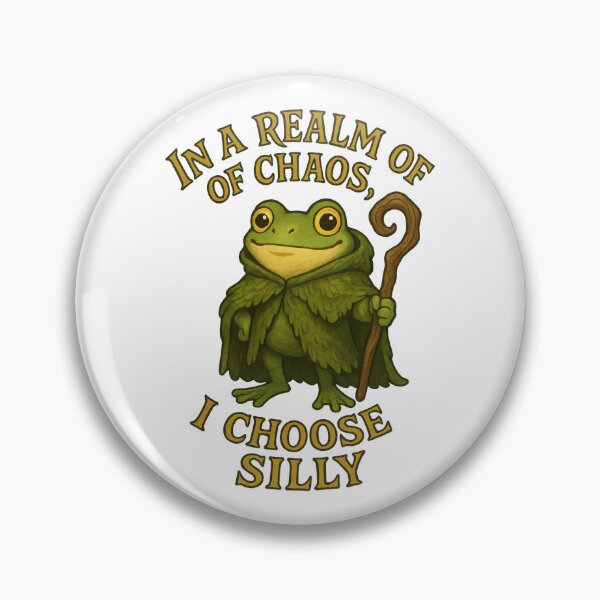 Item preview, In a Realm of Chaos I Choose Silly – Funny Frog Wizard Fantasy Design designed and sold by inkoutninja.