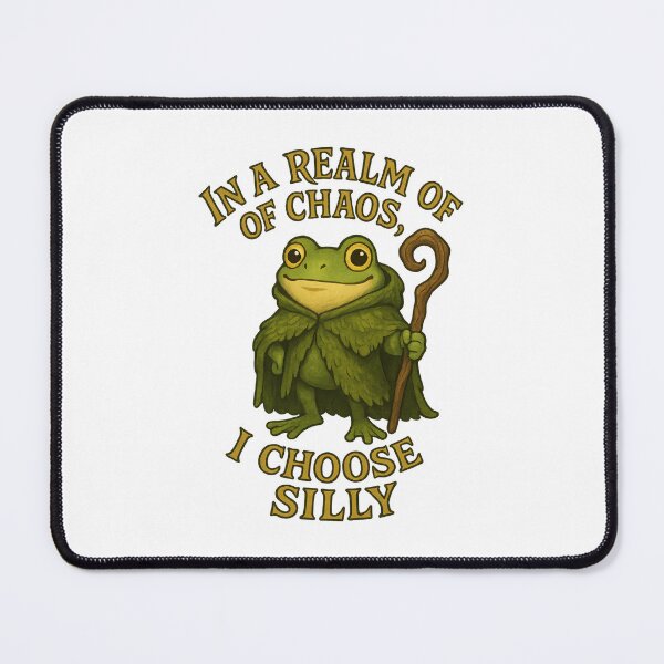 Item preview, In a Realm of Chaos I Choose Silly – Funny Frog Wizard Fantasy Design designed and sold by inkoutninja.