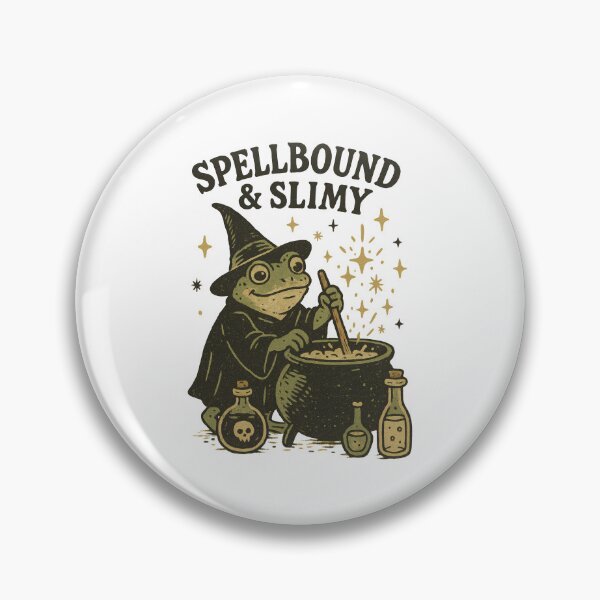 Item preview, Spellbound and Slimy – Cute Frog Witch Halloween Magic Design designed and sold by inkoutninja.
