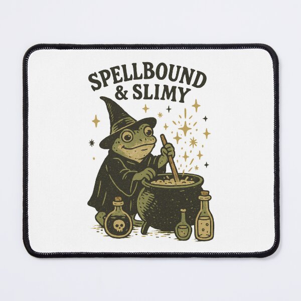 Item preview, Spellbound and Slimy – Cute Frog Witch Halloween Magic Design designed and sold by inkoutninja.