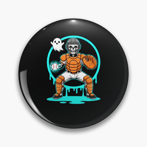 Item preview, Halloween Skeleton Baseball Catcher  designed and sold by facegm.