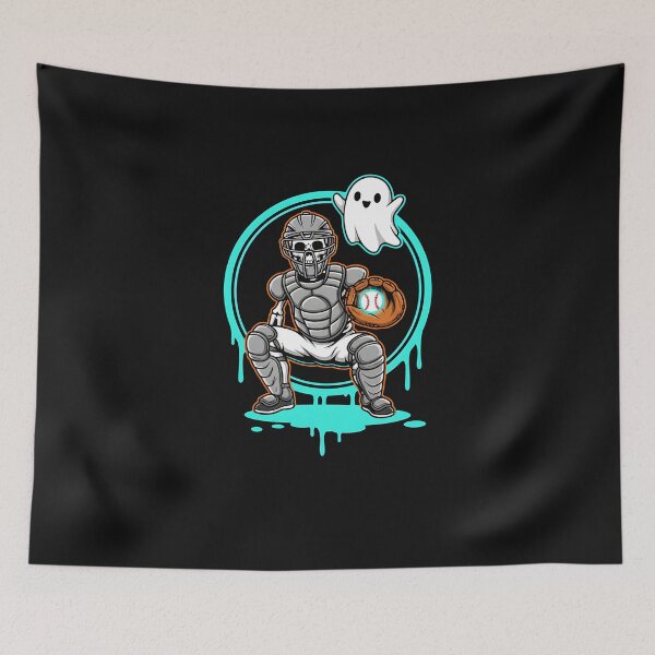 Item preview, Halloween Skeleton Baseball Catcher designed and sold by facegm.