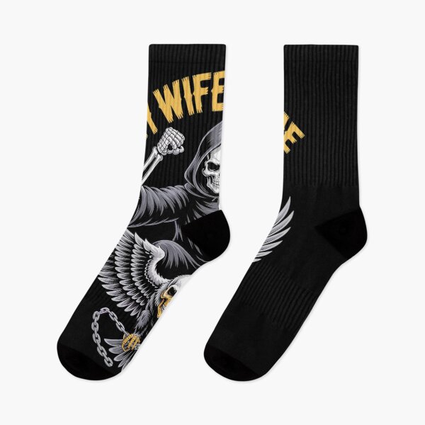 Item preview, My Wife Left Me Funny Hard Skeleton Meme designed and sold by Idarmotar.