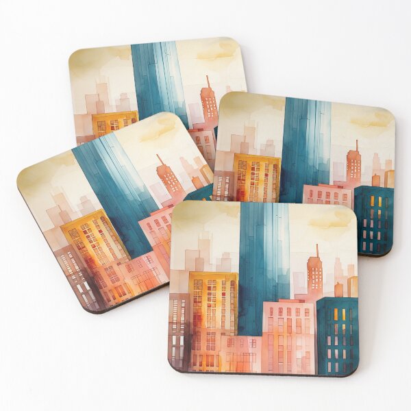 Item preview, Surrealist painted building pattern designed and sold by saly55887.