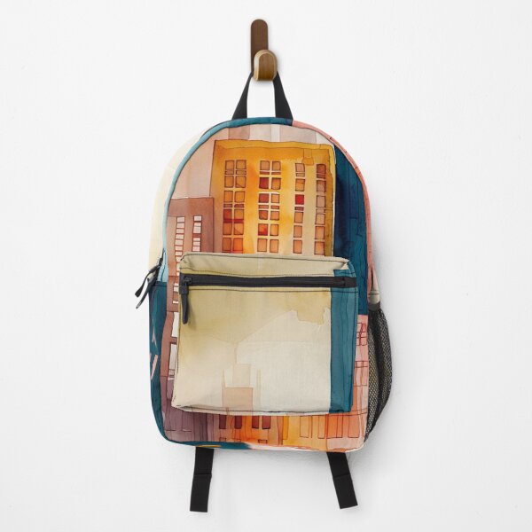 Item preview, Surrealist painted building pattern designed and sold by saly55887.