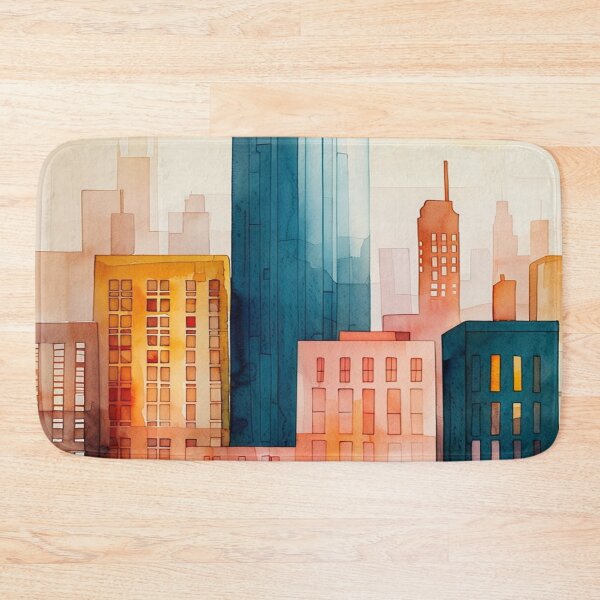 Item preview, Surrealist painted building pattern designed and sold by saly55887.