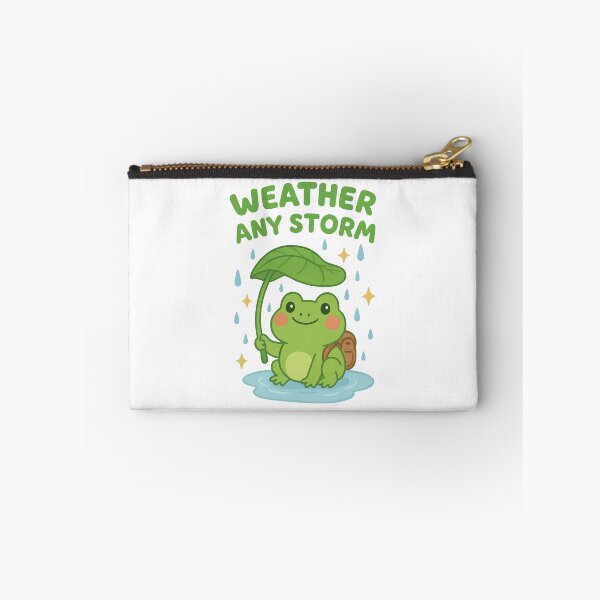 Item preview, Weather Any Storm – Cute Frog Positivity and Mental Health Design designed and sold by inkoutninja.