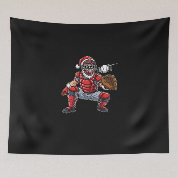 Item preview, Santa Playing Baseball as Catcher Boys Kids Teens Christmas  designed and sold by diyoor.