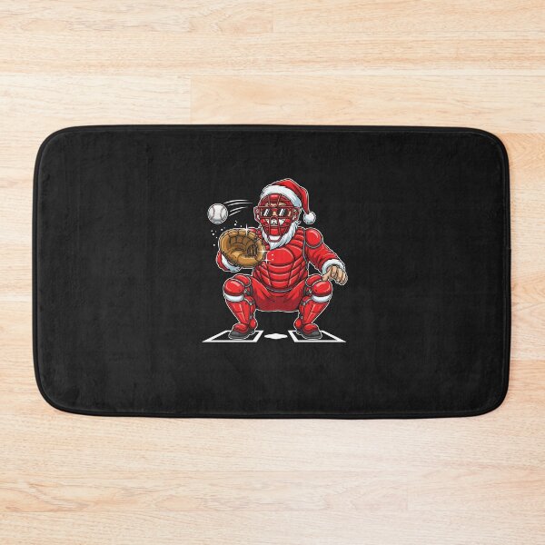 Item preview, Santa Playing Baseball as Catcher Boys Kids Teens Christmas designed and sold by diyoor.