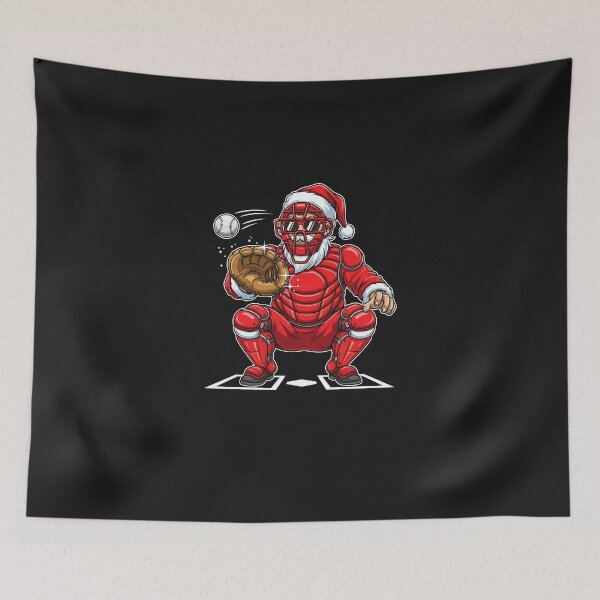 Item preview, Santa Playing Baseball as Catcher Boys Kids Teens Christmas designed and sold by diyoor.