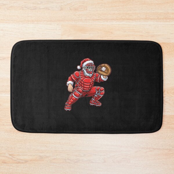 Item preview, Santa Playing Baseball Catcher Merry Christmas Sport Player designed and sold by diyoor.