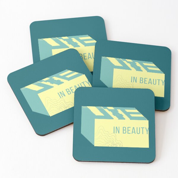Item preview, Live in Beauty – 3D Geometric Cube Typography designed and sold by BEAUTY EAST.