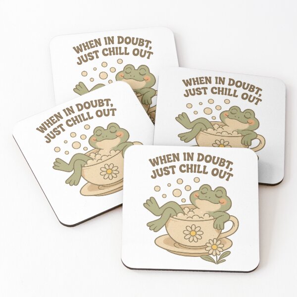 Item preview, When in Doubt Just Chill Out – Cute Frog Self-Care Relaxation Design designed and sold by inkoutninja.