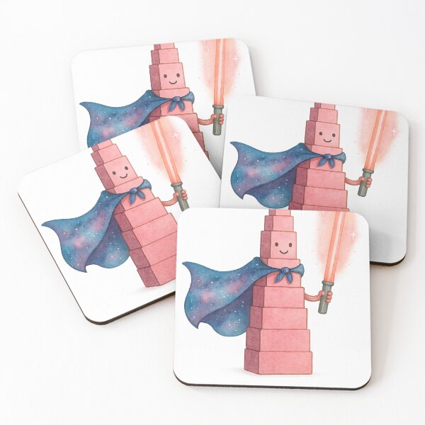 Item preview, Pink Tower Superhero – Montessori Cosmic Hero with Cape and Lightsaber designed and sold by MforMontessori.