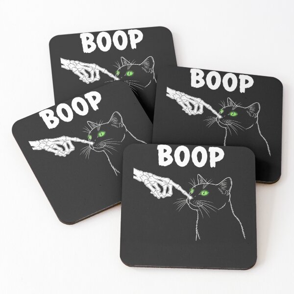 Item preview, Skeleton Hand Boop On A Cat_s Nose Funny Halloween Graphic designed and sold by cawtoon.