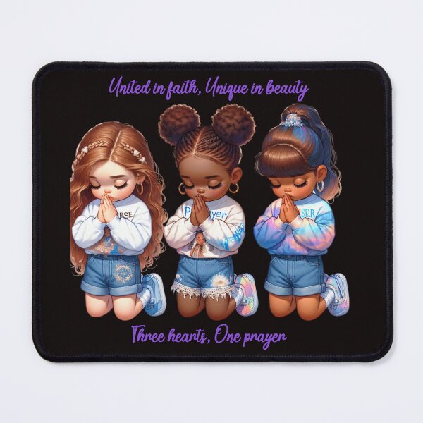 Item preview, United in faith, unique in beauty — three hearts, one prayer designed and sold by Mobetterbrands.