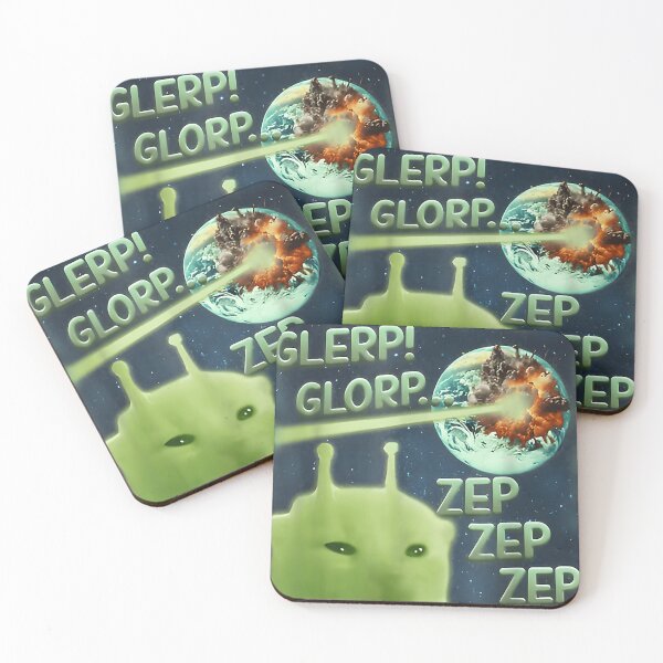 Item preview, Glerp Glorp Funny Alien Cat Meme Brainrot Tee Costume designed and sold by JamesChamlee88.