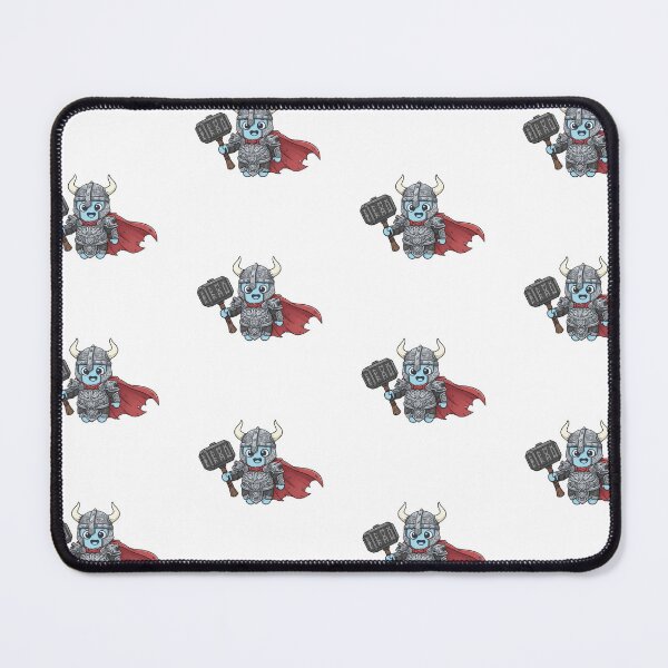Item preview, Little BlueBB Viking Warrior with Hammer and Helmet – Cute & Strong designed and sold by MartinxMarie.
