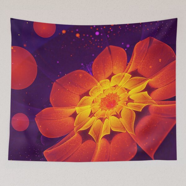 Item preview, Royal Blue, Red, and Yellow Fractal Gerbera Daisy designed and sold by San Jaya Prime.
