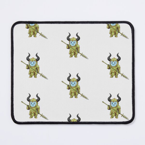 Item preview, Litte BlueBB Green Fantasy Knight with Horned Helmet and Spear – Magical & Noble designed and sold by MartinxMarie.