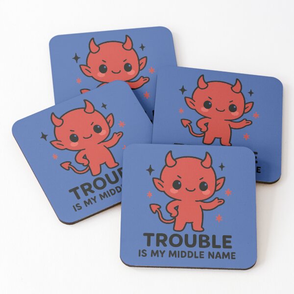 Item preview, Trouble is My Middle Name | Cute Devil Graphic Tee designed and sold by Printessive Designs.