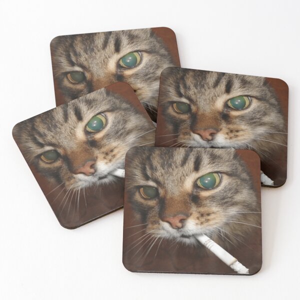 Item preview, Cat Meme Cat Smoking Cigarette designed and sold by GeorgeSumalbag8.