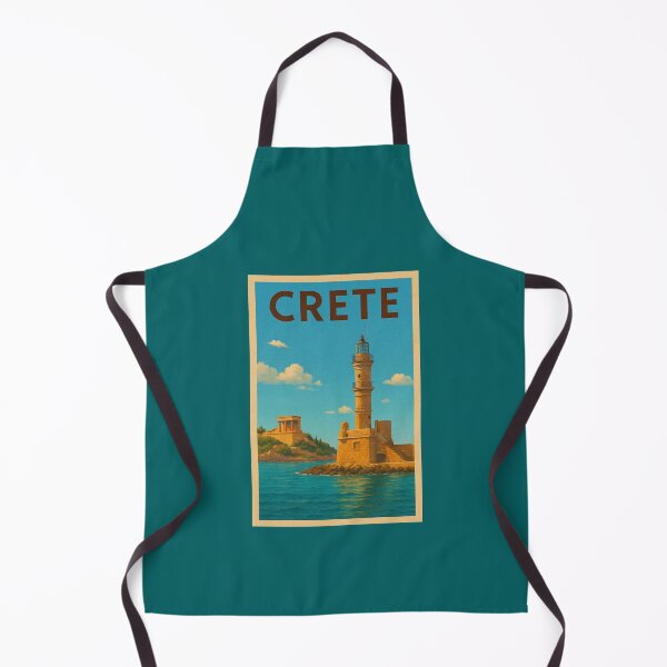 Item preview, Crete Travel Poster Vintage Greece Lighthouse Chania Souvenir Wall Art designed and sold by Annika Shurafa.