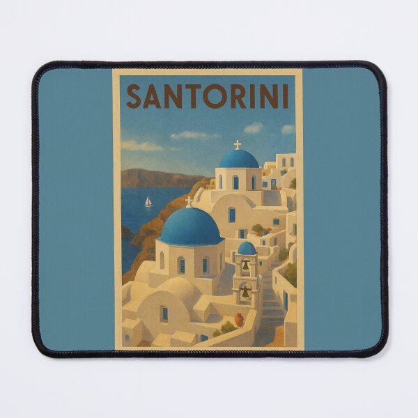 Item preview, Santorini Greece Oia Blue Domes Travel Greek Islands Vacation designed and sold by Annika Shurafa.