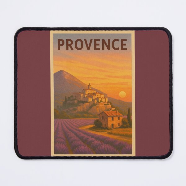 Item preview, Provence France Travel Art Lavender Fields & Hilltop Villages at Sunset designed and sold by Annika Shurafa.