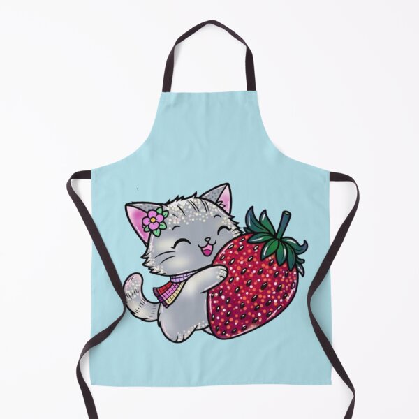 Item preview, Joyful Cat Holding a Giant, Juicy Strawberry designed and sold by PerenoMislun.