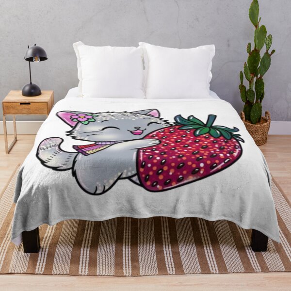 Item preview, Joyful Cat Holding a Giant, Juicy Strawberry designed and sold by PerenoMislun.
