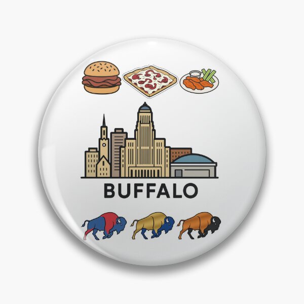 Item preview, Buffalo NY Skyline with Food and Bison designed and sold by Thogan0416.