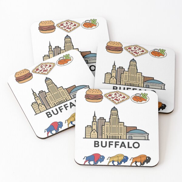 Item preview, Buffalo NY Skyline with Food and Bison designed and sold by Thogan0416.